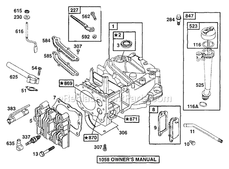 Page C Diagram and Parts List for 1052-1  Briggs and Stratton Pressure Washer